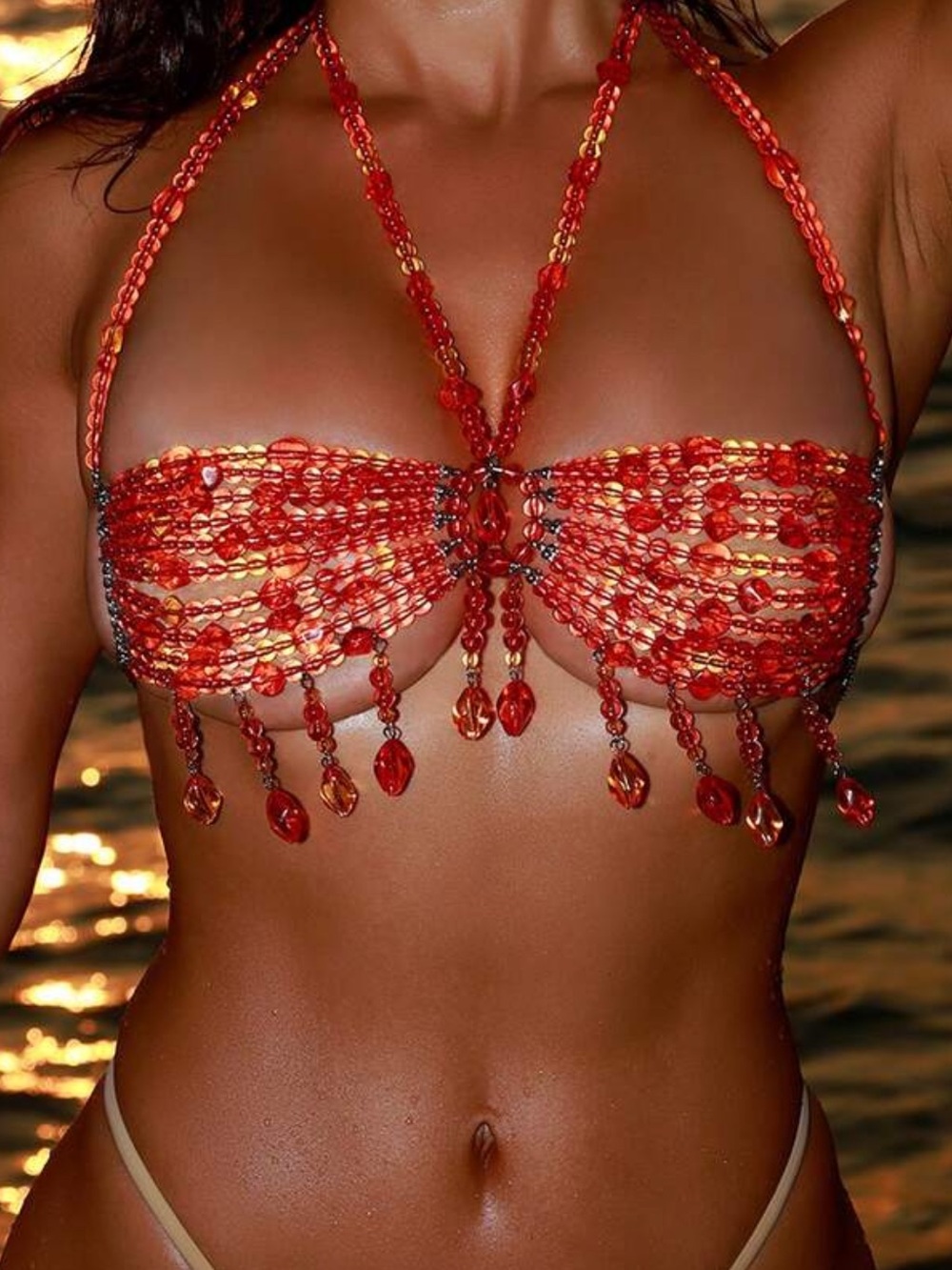 Beaded halter top